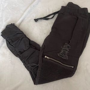 Gray Joggers with Zippers